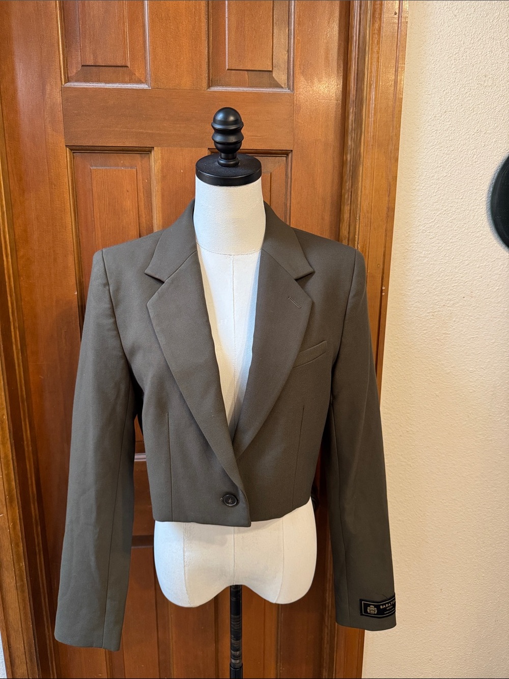 NWT Babaton Aritzia Arbus Cropped Blazer in Olive Size 6